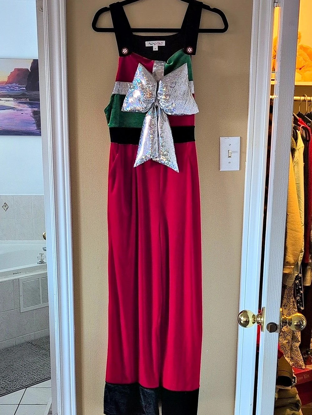 1833 RD & Laurel Maxi Color Block Bow Dress in Pink & Black Size Small